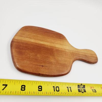 VINTAGE WOODEN HAND HELD VANITY MIRROR