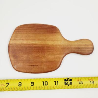 VINTAGE WOODEN HAND HELD VANITY MIRROR