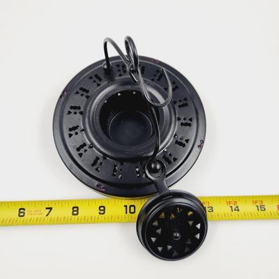 BOMBAY METAL BLACK & PURPLE HANGING LANTERN