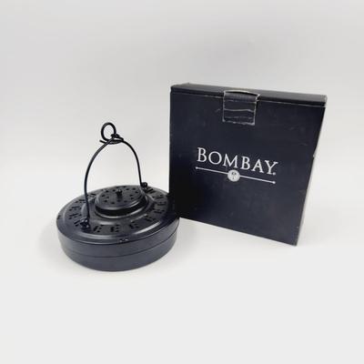 BOMBAY METAL BLACK & PURPLE HANGING LANTERN