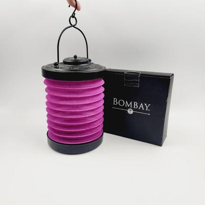 BOMBAY METAL BLACK & PURPLE HANGING LANTERN