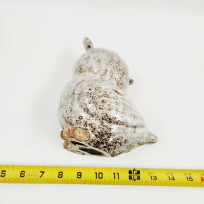 PAINTED POTTERY OWL STATUE DECOR
