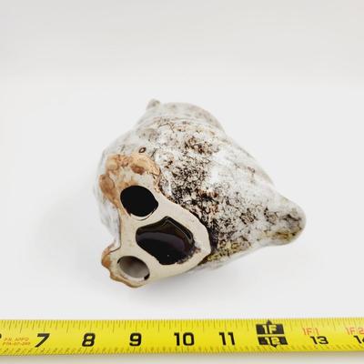 PAINTED POTTERY OWL STATUE DECOR