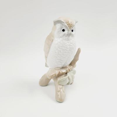CERAMIC OWL SITTING ON A BRANCH DECOR