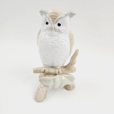 CERAMIC OWL SITTING ON A BRANCH DECOR