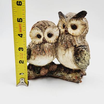 RESIN CUTE OWL COUPLE ON A BRANCH
