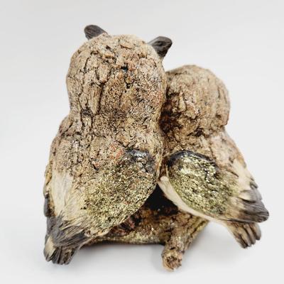 RESIN CUTE OWL COUPLE ON A BRANCH