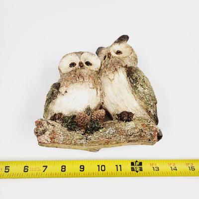 RESIN CUTE OWL COUPLE ON A BRANCH