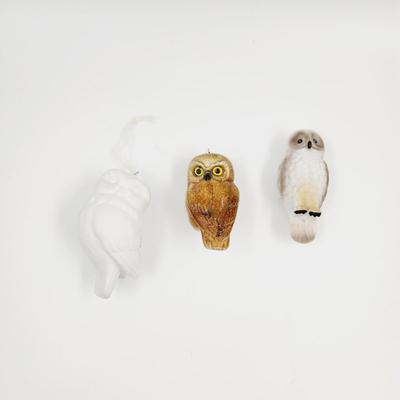 TRIO OF OWL DECOR PIECES