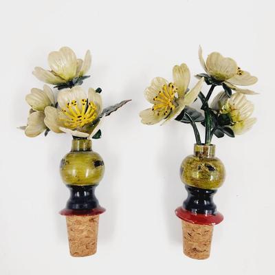 METAL FLOWER WINE CORK STOPPER