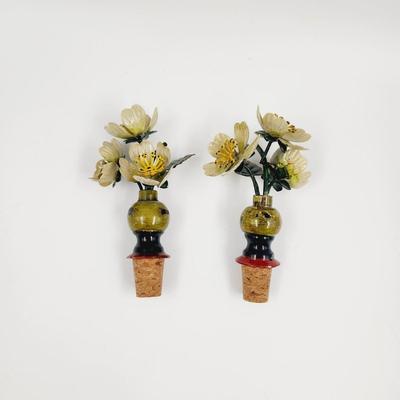 METAL FLOWER WINE CORK STOPPER