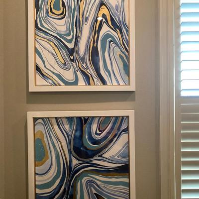 Set of four swirl artworks