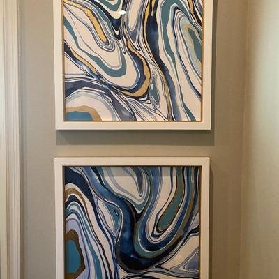 Set of four swirl artworks