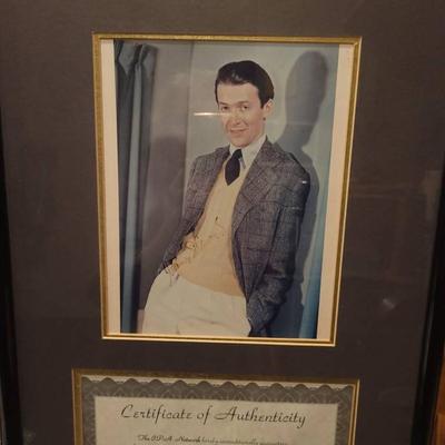 James Stewart "It's A Beautiful Life" Hand Signed Vintage 8X10 Color Photo Framed and Certified