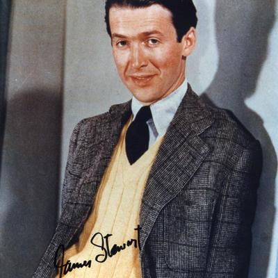 James Stewart "It's A Beautiful Life" Hand Signed Vintage 8X10 Color Photo Framed and Certified