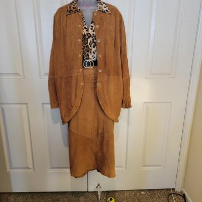 Georeous fully lined Novello -Bloom Suede 2 piece suit
