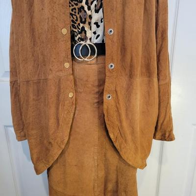 Georeous fully lined Novello -Bloom Suede 2 piece suit