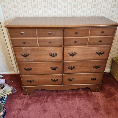 Vintage Solid Wood 8 Drawer Dresser 46x16x40H