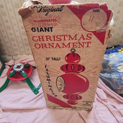 Vintage Giant Lighted Christmas Ornament lot 471