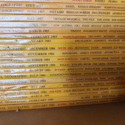 Large lot of National Geographic magazines 1975-1995 era