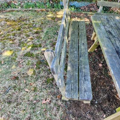 Outdoor Wood Picnic Table and 4 Benches 6ft X45