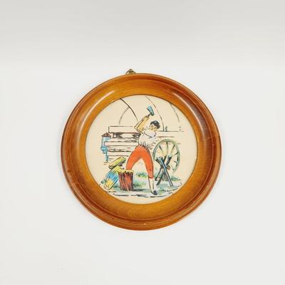 MCM WITCO FRAMED ART MAN CHOPPING WOOD