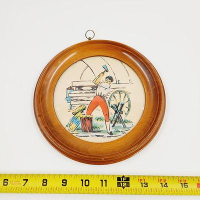 MCM WITCO FRAMED ART MAN CHOPPING WOOD