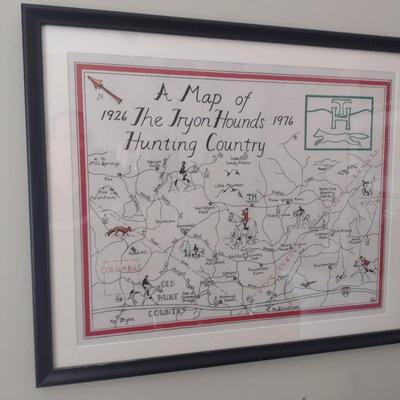 1926-1976 Map of Tryon Hounds and Hunting Club Framed