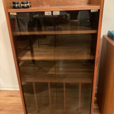 Wood Laminate Stereo Cabinet with glass doors