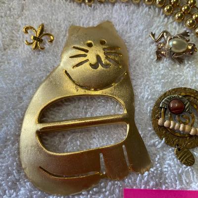 Lot of gold tone jewelry