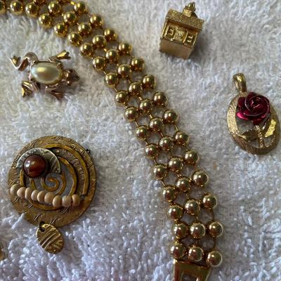 Lot of gold tone jewelry