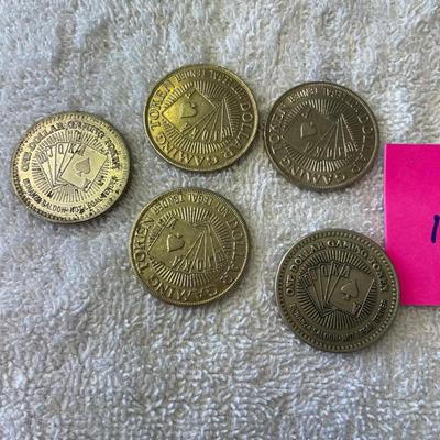 Bonanza Casino Lot of 5 Slot Tokens $1