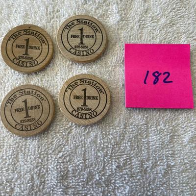 Lot of 4 Black Hawk Station Drink Tokens