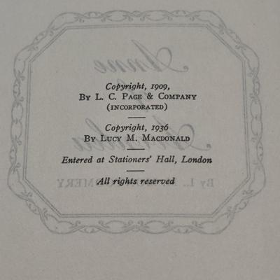 1936 ANNE OF AVONLEA by L.M. MONTGOMERY