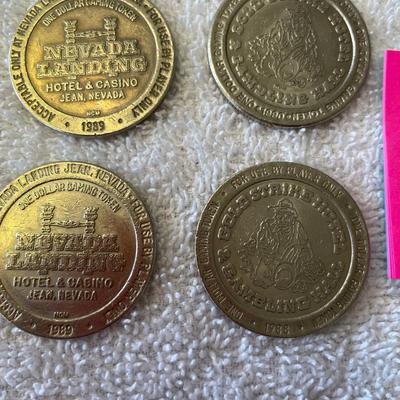 Nevada Landing Casino Lot of 4 $1 Slot tokens