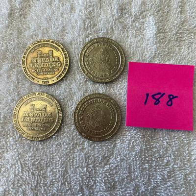 Nevada Landing Casino Lot of 4 $1 Slot tokens