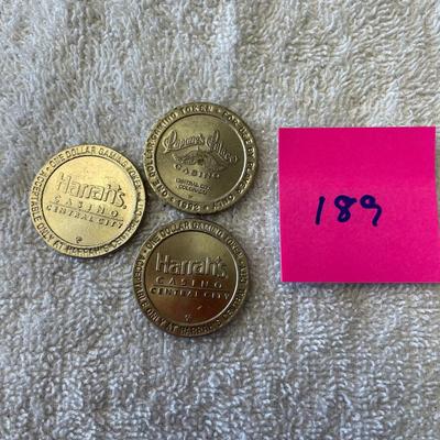 Lot of 3 Central City Casinos $1 Slot tokens