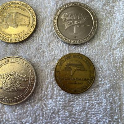 Lot of 6 $1 Slot Tokens Mixed Casinos