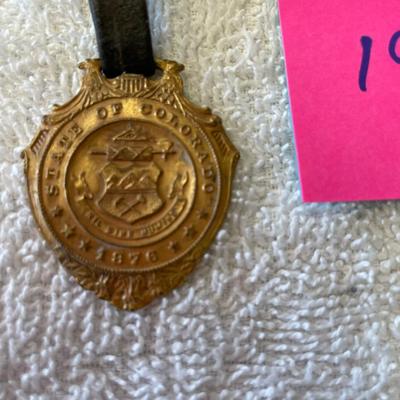 Rare State of Colorado Seal Gold Plated Watch Fob