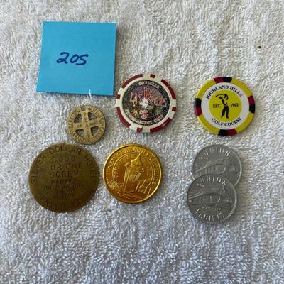 Lot of Chips, Tokens, & Coins