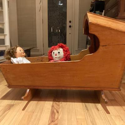 Antique Primitive baby rocking cradle