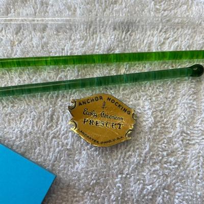 Depression Glass Swizzle Sticks & Glass straw