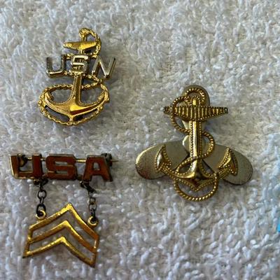 WW2 Gold on Sterling Pins