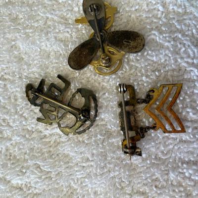 WW2 Gold on Sterling Pins