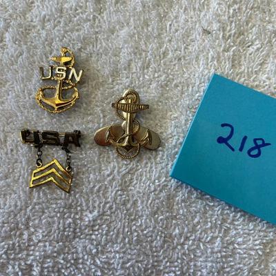 WW2 Gold on Sterling Pins