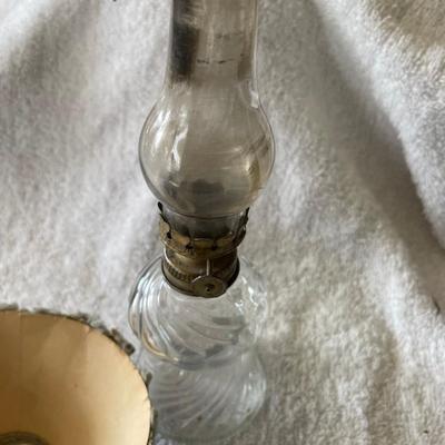 Vintage Crystal Miniature Oil Lamp