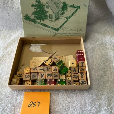 Greeting Card Box w/Game Dice