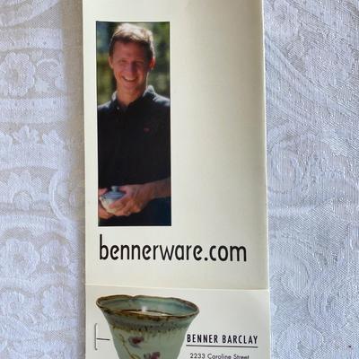Hand thrown pottery pitcher, signed Benner Barclay