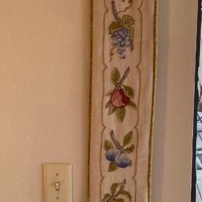 Vintage needlepoint bell pull
