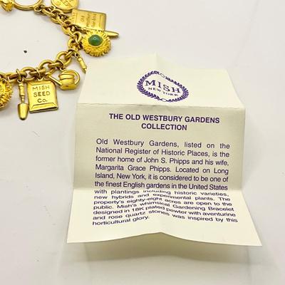 1231 MISH NY Old Westbury Garden 18k plated Pewter w/ Aventurine and Rose Quartz Bracelet